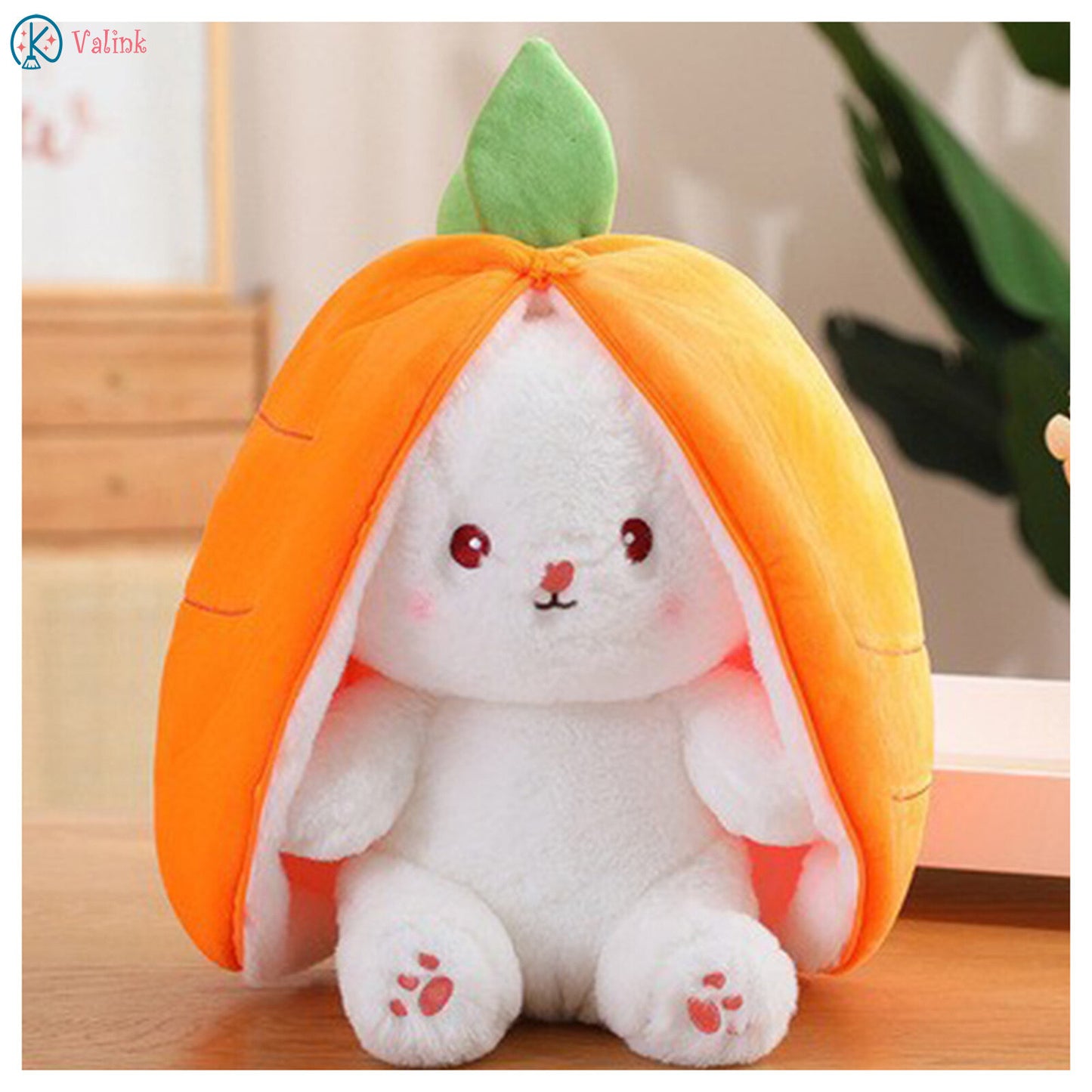 Soft Stuffed Bunny Reversible Zipper bag