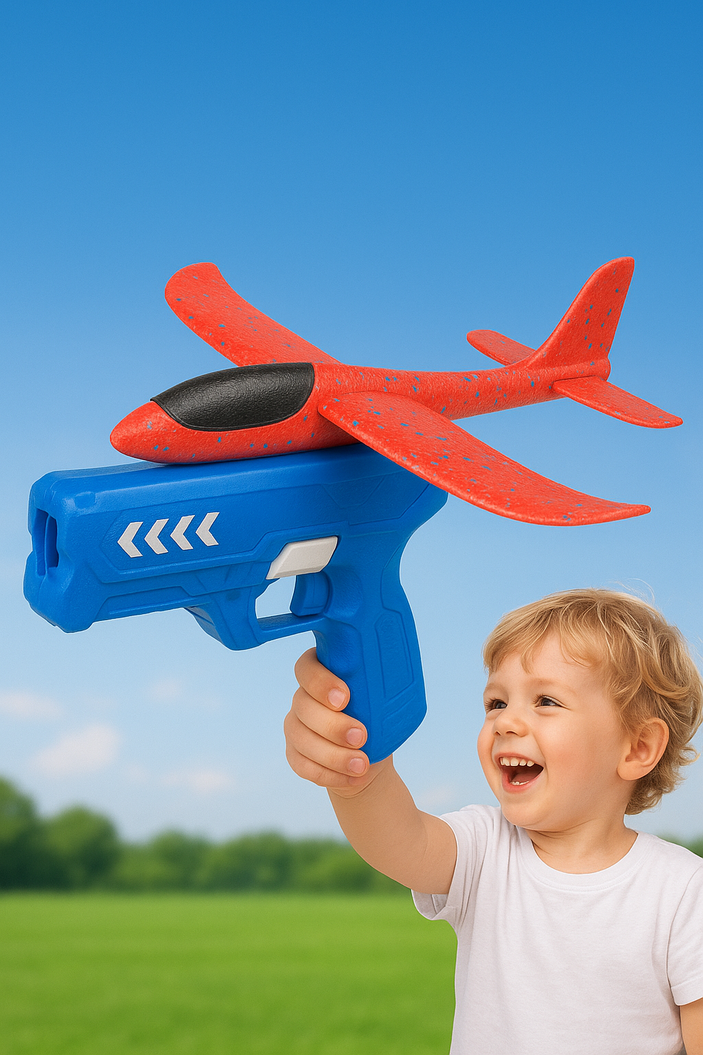 Airplane Launcher Toy, Foam Glider Led Plane, 2 Flight Mode Catapult Plane for Kids