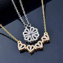 4 in 1 Magnetic Heart locket Love Pendant Necklace