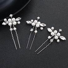 pack of 3 new high class women hair accessories pearl flower fancy hair pins